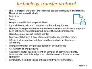 Technology transfer plan & exhibit | PPT