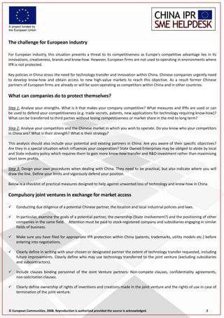 Technology Transfer To China Guidance For Business | PDF