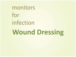 monitors
for
infection
Wound Dressing
 