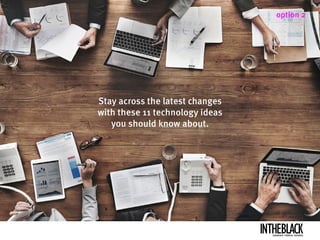 Stay across the latest changes
with these 11 technology ideas
you should know about.
LEADERSHIP .STRATEGY . BUSINESS