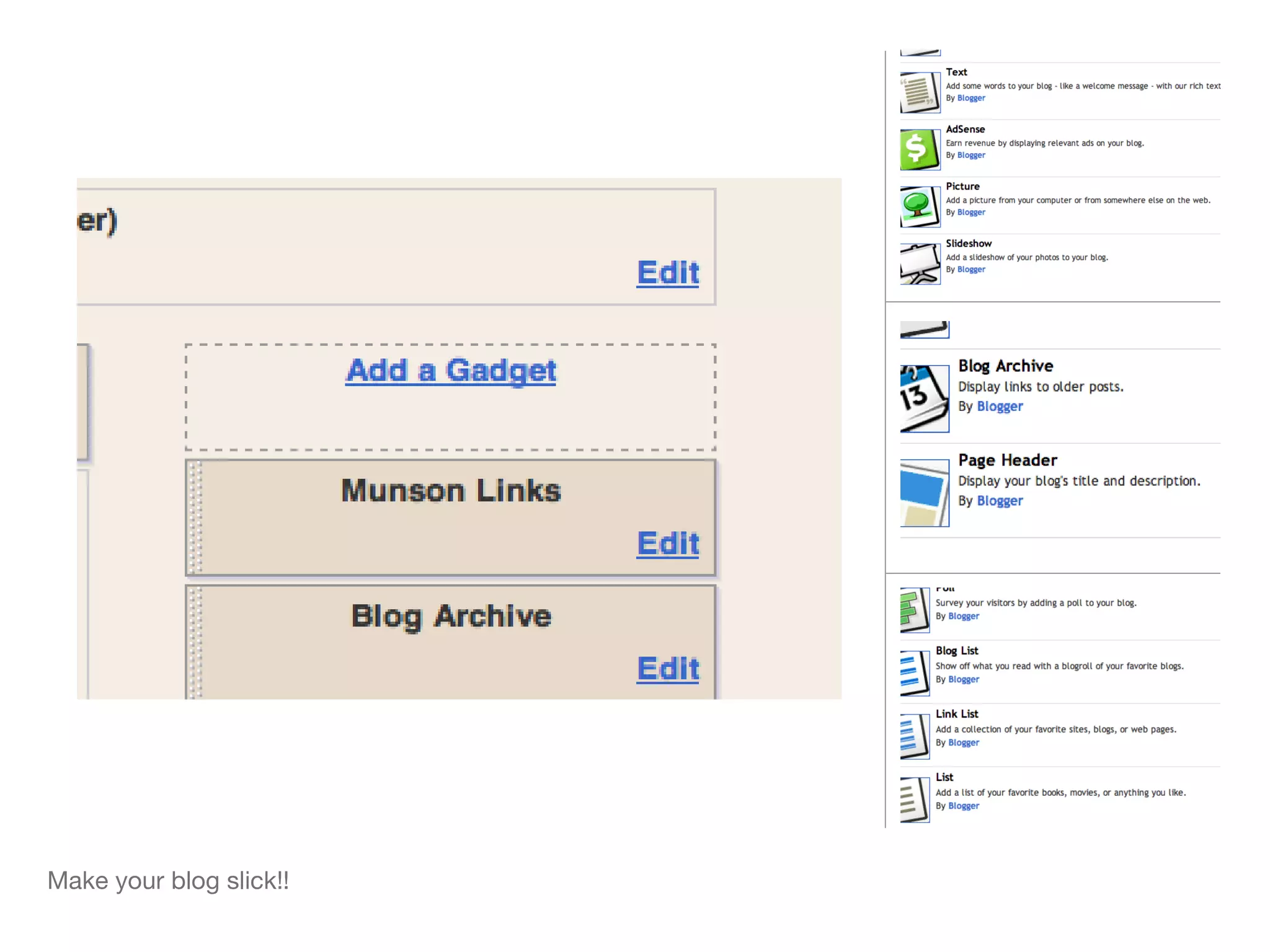 Make your blog slick!! 
