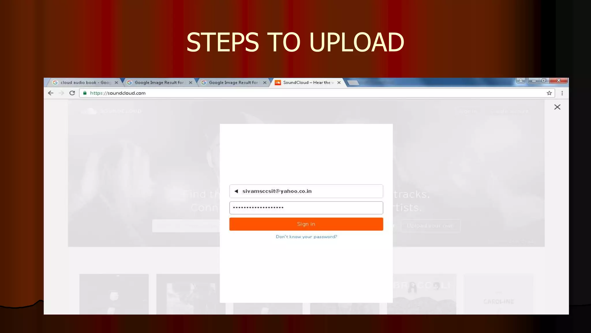 STEPS TO UPLOAD
 