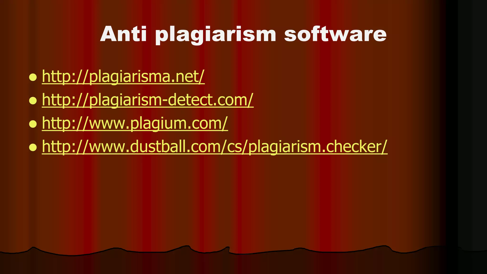 http://plagiarisma.net/
 http://plagiarism-detect.com/
 http://www.plagium.com/
 http://www.dustball.com/cs/plagiarism.checker/
Anti plagiarism software
 