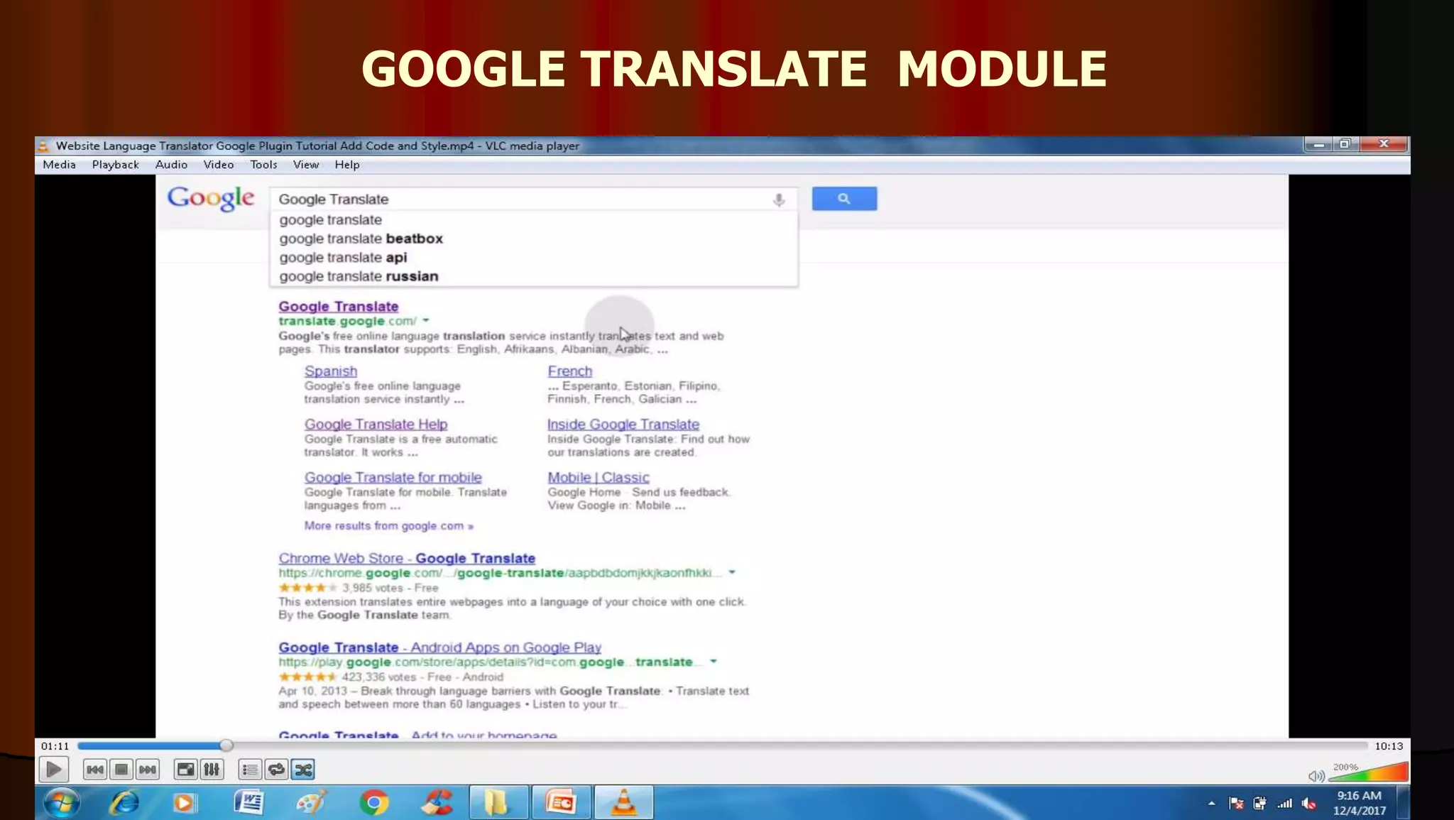 GOOGLE TRANSLATE MODULE
214
 
