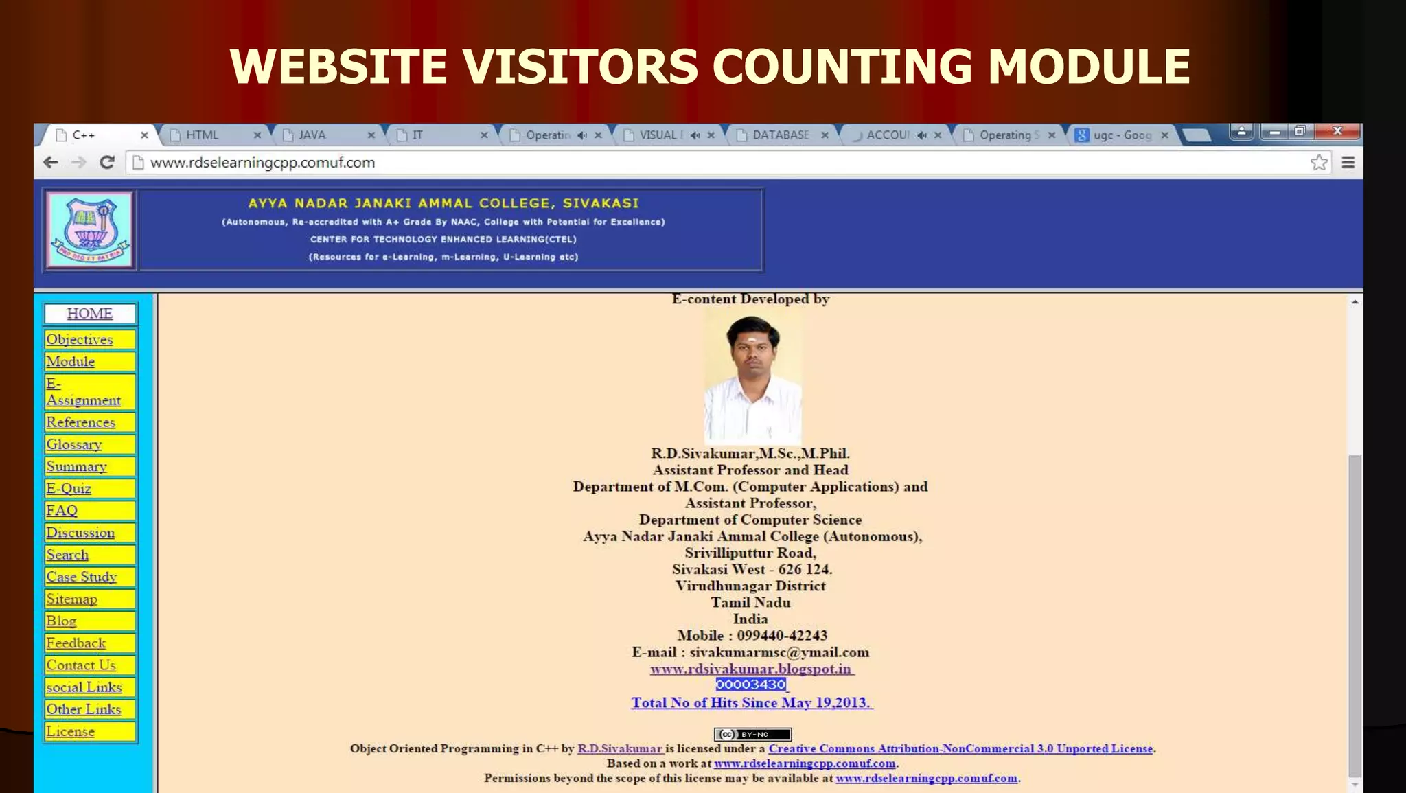WEBSITE VISITORS COUNTING MODULE
225
 