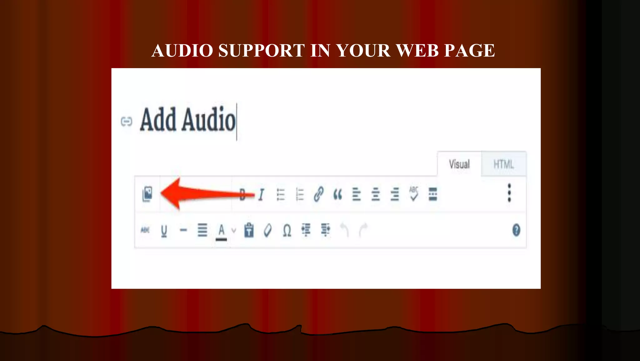 AUDIO SUPPORT IN YOUR WEB PAGE
 