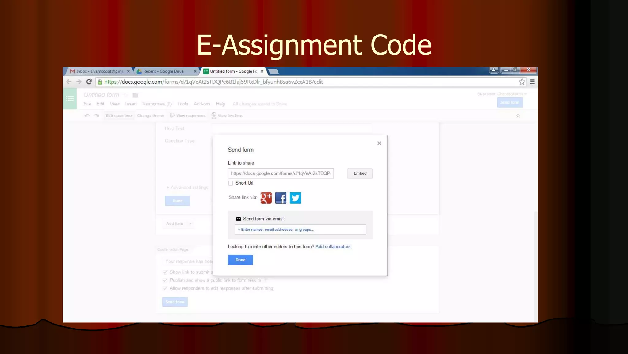E-Assignment Code
 