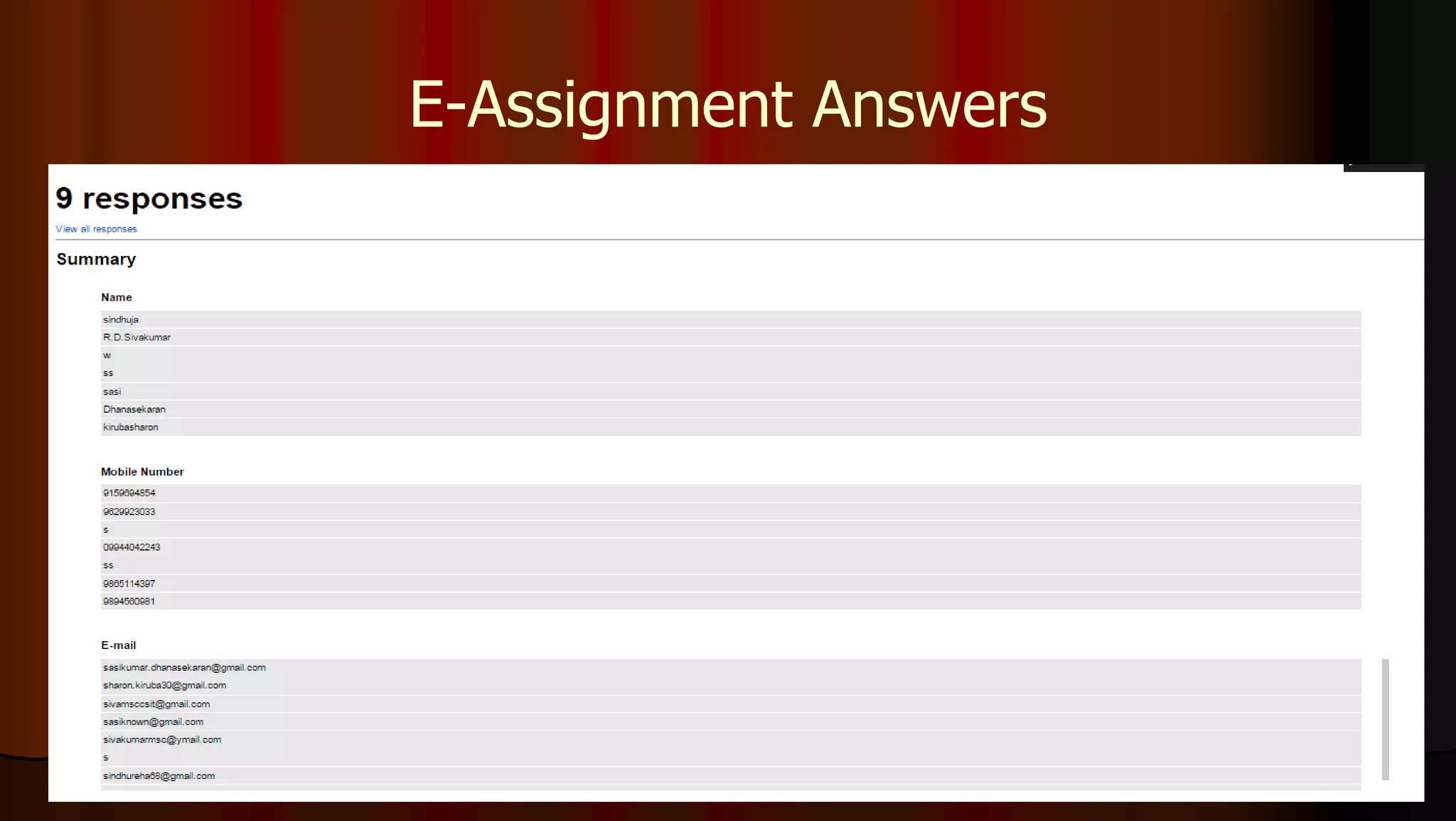 E-Assignment Answers
 