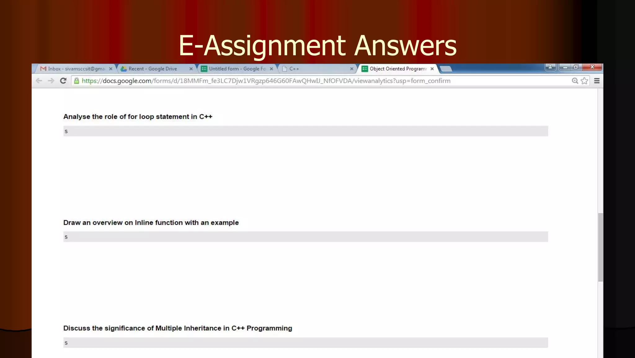 E-Assignment Answers
 