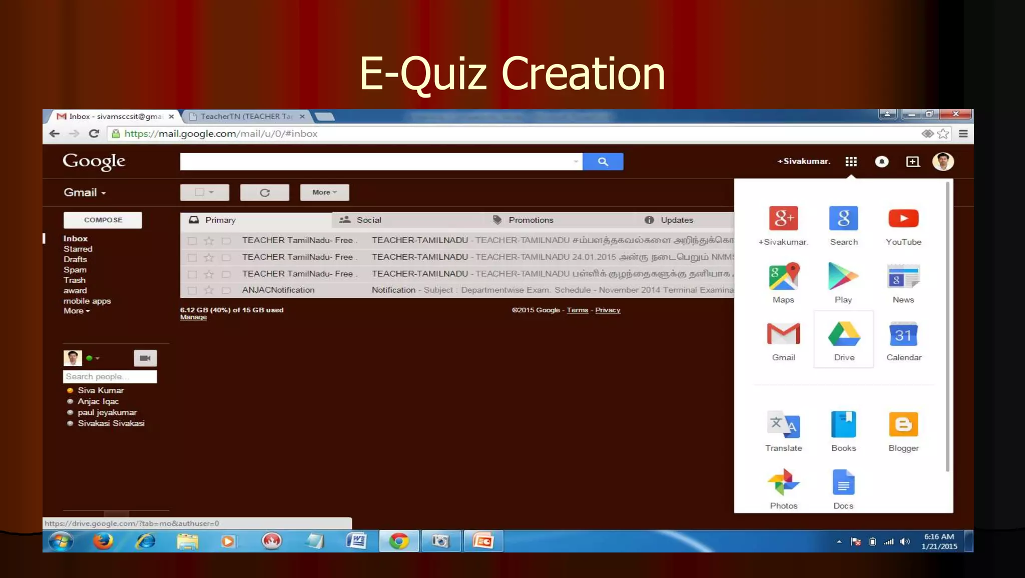 E-Quiz Creation
 