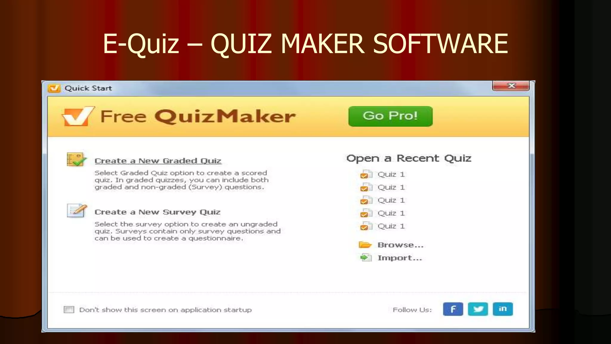 E-Quiz – QUIZ MAKER SOFTWARE
 