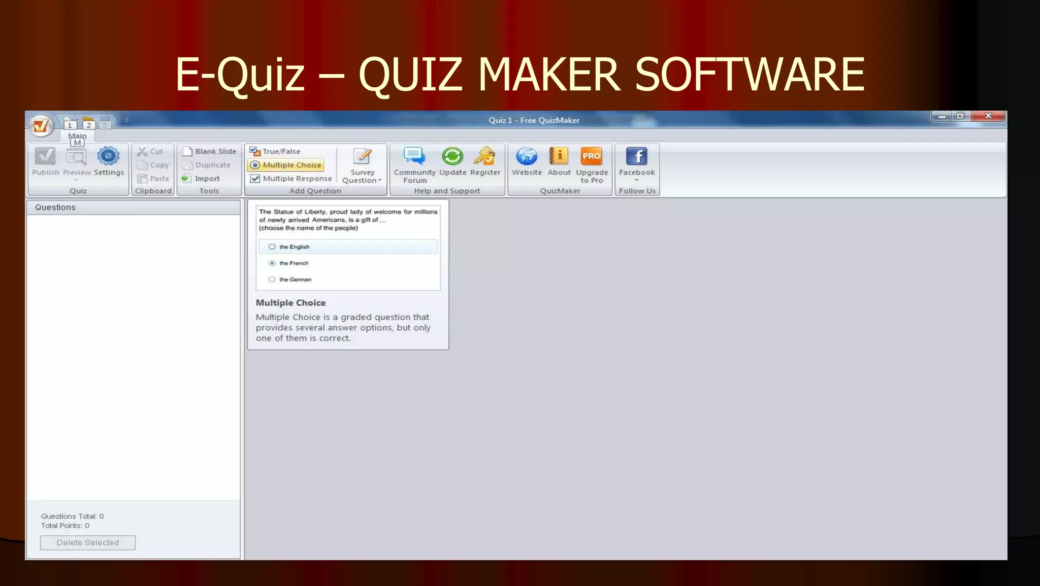 E-Quiz – QUIZ MAKER SOFTWARE
 