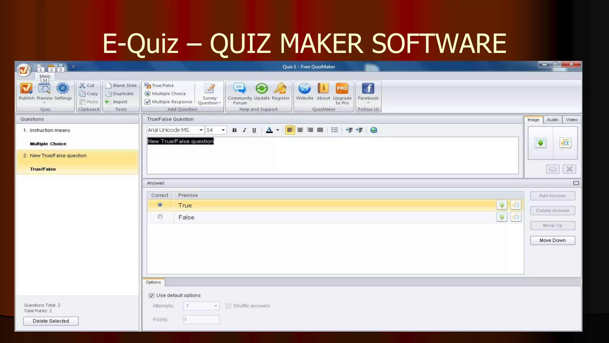 E-Quiz – QUIZ MAKER SOFTWARE
 