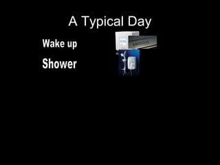 A Typical Day Wake up Shower 
