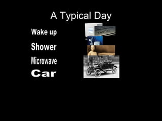 A Typical Day Wake up Shower Microwave Car 