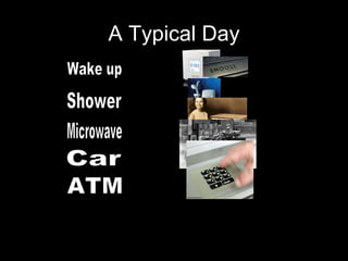 A Typical Day Wake up Shower Microwave Car ATM 