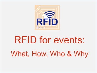 RFID for events:
What, How, Who & Why

 