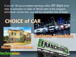If you hit 1M accumulated earnings within 60 days from
date of activation or date of official start of the program,
whichever comes last, you will be rewarded one of these.

 