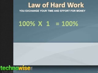 YOU EXCHANGE YOUR TIME AND EFFORT FOR MONEY

 