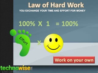 YOU EXCHANGE YOUR TIME AND EFFORT FOR MONEY

 