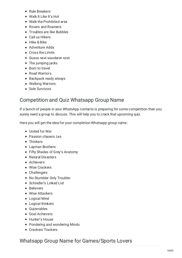 500 Funny Chat Group Names For Whats App 500 Funny Chat Group Names For Whats App
