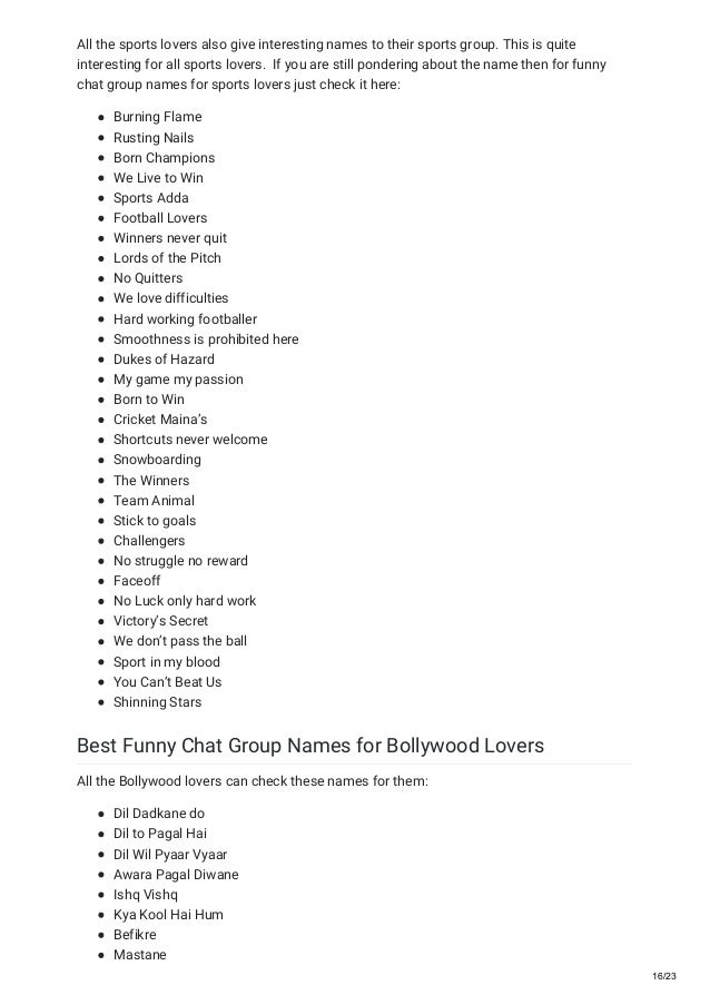 500 Funny Chat Group Names For Whats App