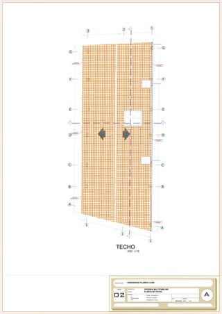 1
1
1
1
2
3
9.35
A
25.45
B
C
D
E
F
G
B
A
C
D
E
F
G
101
A
101
A
102
B
102
B
.65
.17
9.44
.67
NTT
+7.60
NTT
+7.60
NTT
+7.60
CUBIERTA DE
TEJA MECANIZADA
CUBIERTA DE
TEJA MECANIZADA
CUBIERTA DE
TEJA MECANIZADA
CANALETA METÁLICO
INOXIDABLE
CANALETA METÁLICO
INOXIDABLE
CANALETA METÁLICO
INOXIDABLE
.65
22.50
.67
.67
ESC. 1/75
TECHO
BAJA AGUA FLUVIAL
BAJA AGUA FLUVIAL
BAJA AGUA FLUVIAL
Lamina:
02 Ubicacion:
A
PROYECTO:
PROPIETARIOS:
Provincia: Urubamba.
Distrito: Ollantaytambo.
Departamento: Cusco.
PLANTA DE TECHO
A
HEREDEROS PILARES CCORI
Esc: FECHA:
INDICADAS ABRIL 2021
PLANO:
VIVIENDA MULTIFAMILIAR
Av.
FERROCARRIL
S/N