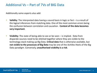 www.infocepts.com
Additional Vs – Part of 7Vs of BIG Data
8
Additionally some experts also add:
 Validity: The interprete...