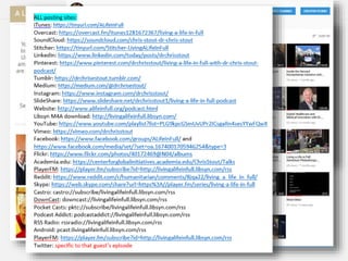 We developed a podcast to highlight
interesting people that all have a
humanitarian aspect to their lives or
work.
 