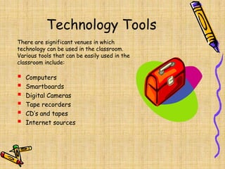 Music is one of the most commonly used elements of technology to increase learning through CD’s, tapes, and listening stat...