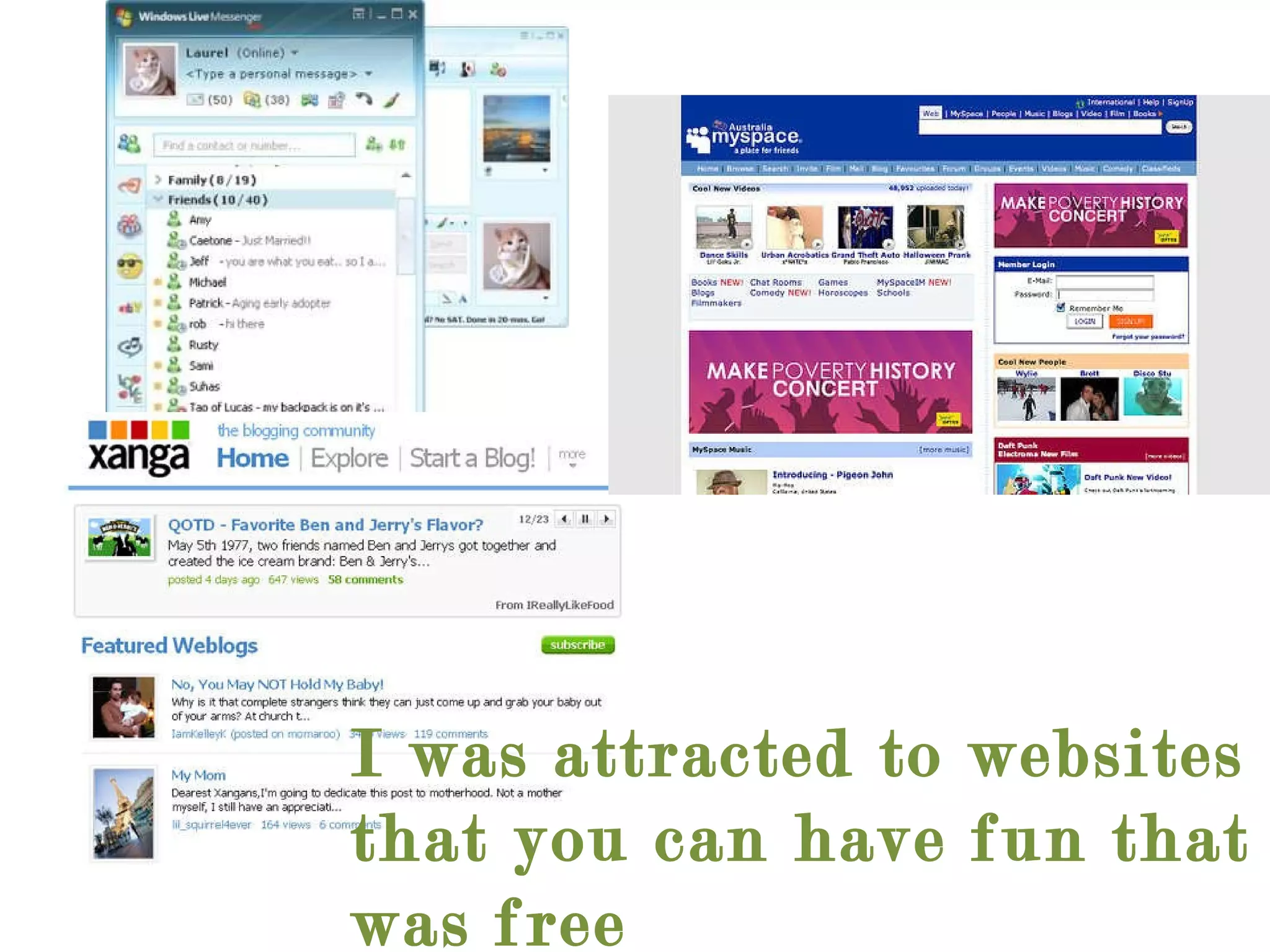 I was attracted to websites that you can have fun that was free 