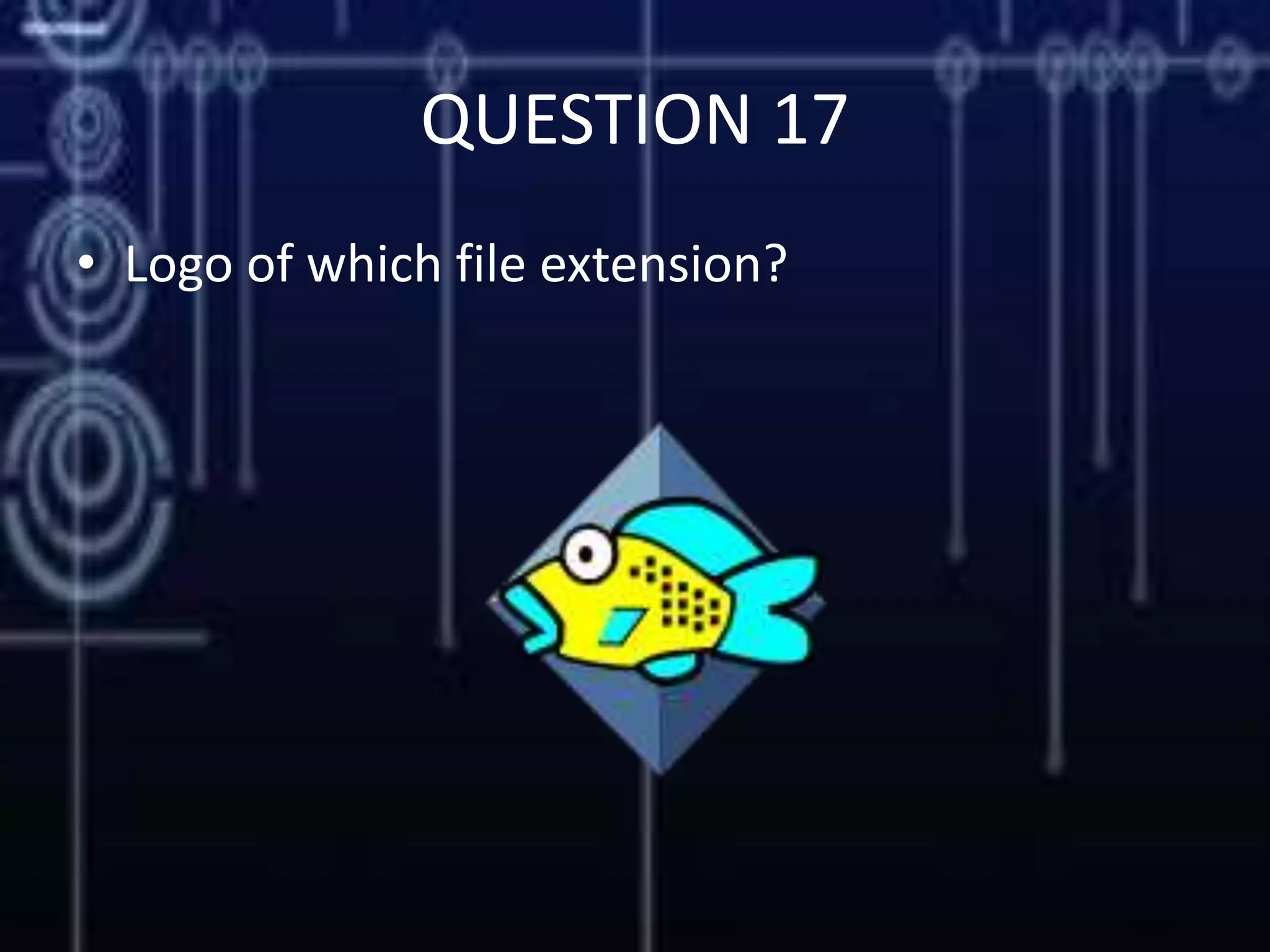 QUESTION 17
• Logo of which file extension?
 