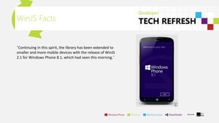 WebSite development using WinJS | PPTX | Web Development | Internet