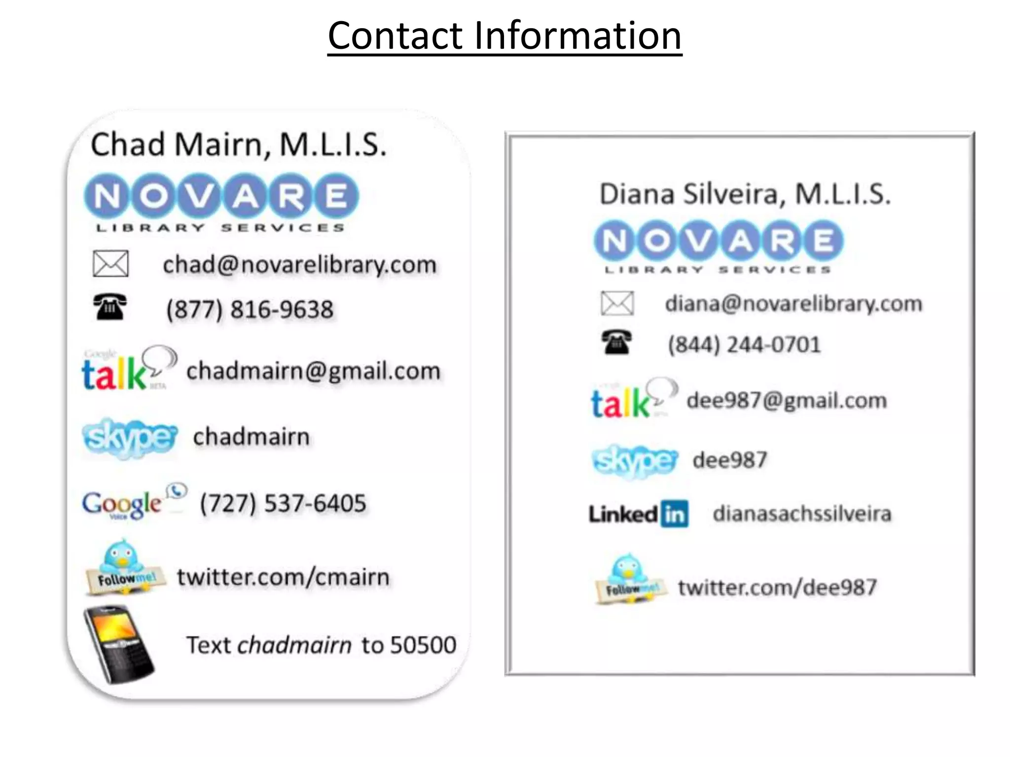 Contact Information
 