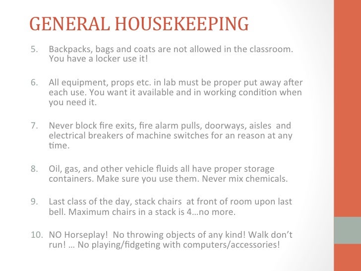 Conference Room Housekeeping Rules Conference Room Housekeeping Rules