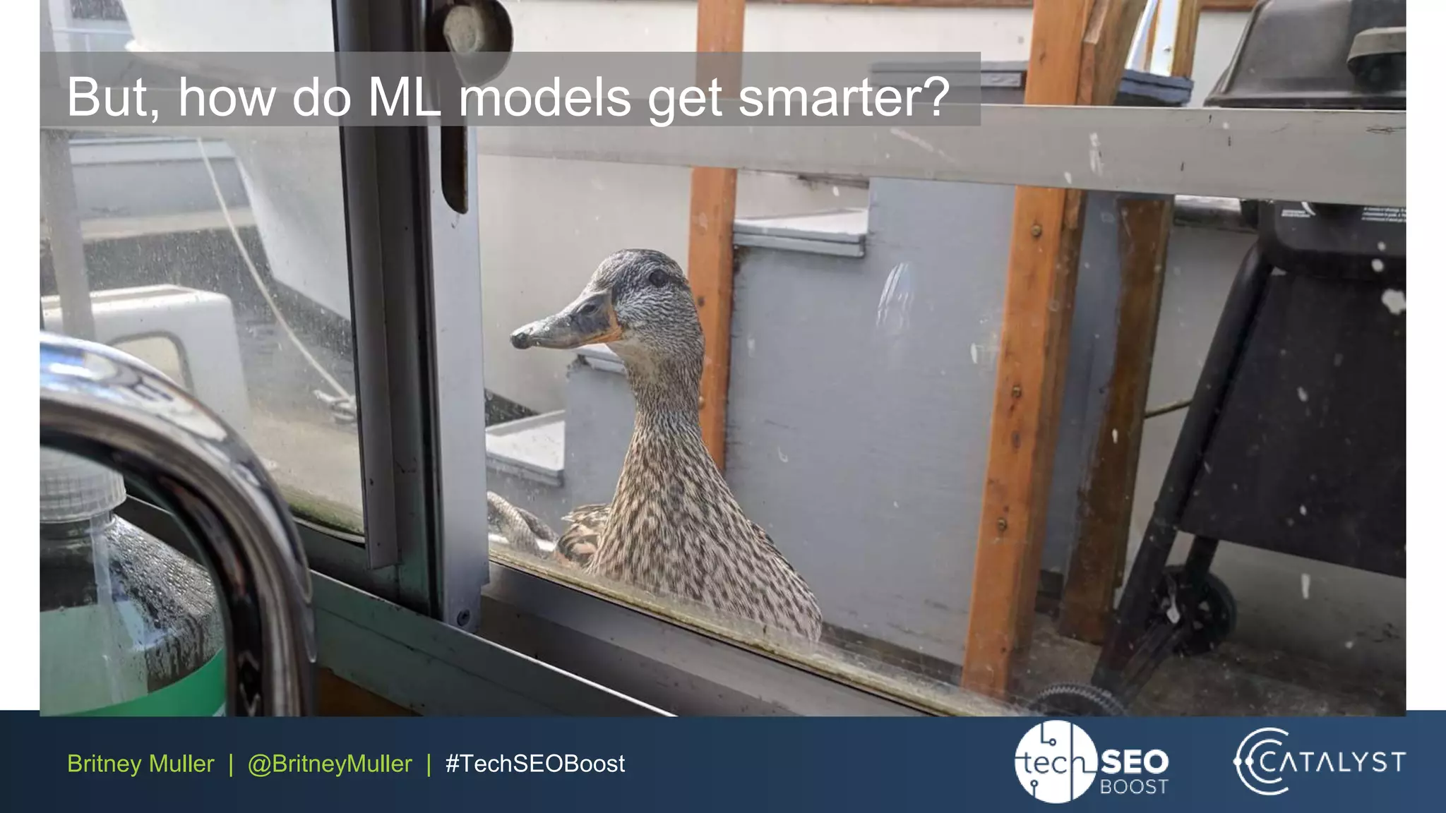 Britney Muller | @BritneyMuller | #TechSEOBoost
But, how do ML models get smarter?
 