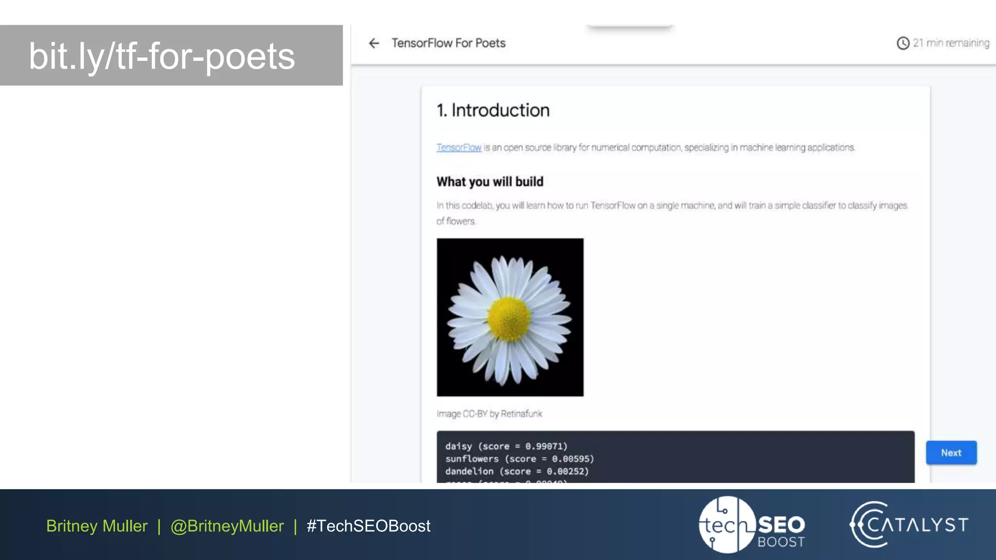 Britney Muller | @BritneyMuller | #TechSEOBoost
bit.ly/tf-for-poets
 
