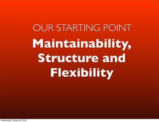 OUR STARTING POINT
                              Maintainability,
                              Structure and
            ...