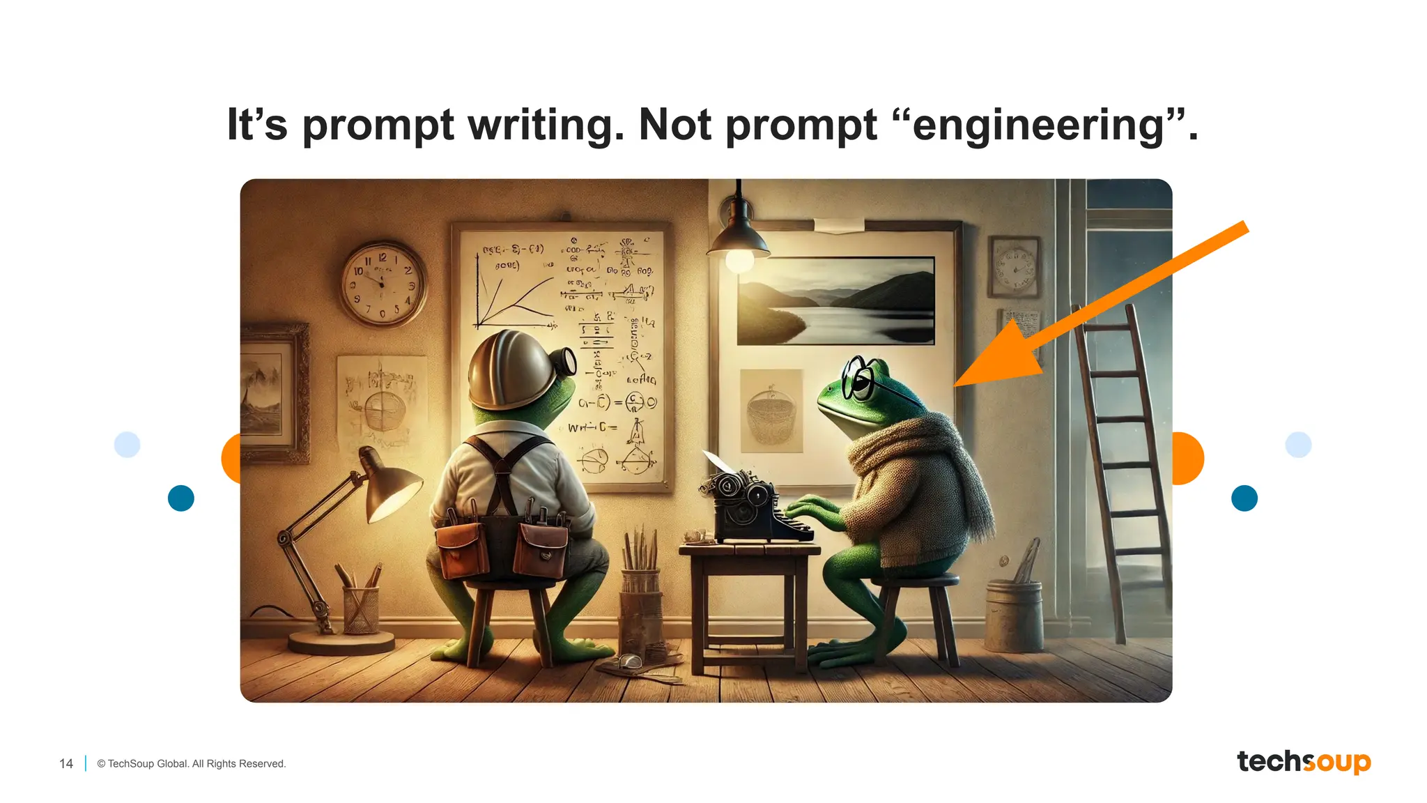 14 © TechSoup Global. All Rights Reserved.
It’s prompt writing. Not prompt “engineering”.
 