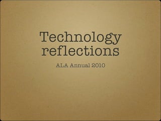 Tech Trends from ALA 2010