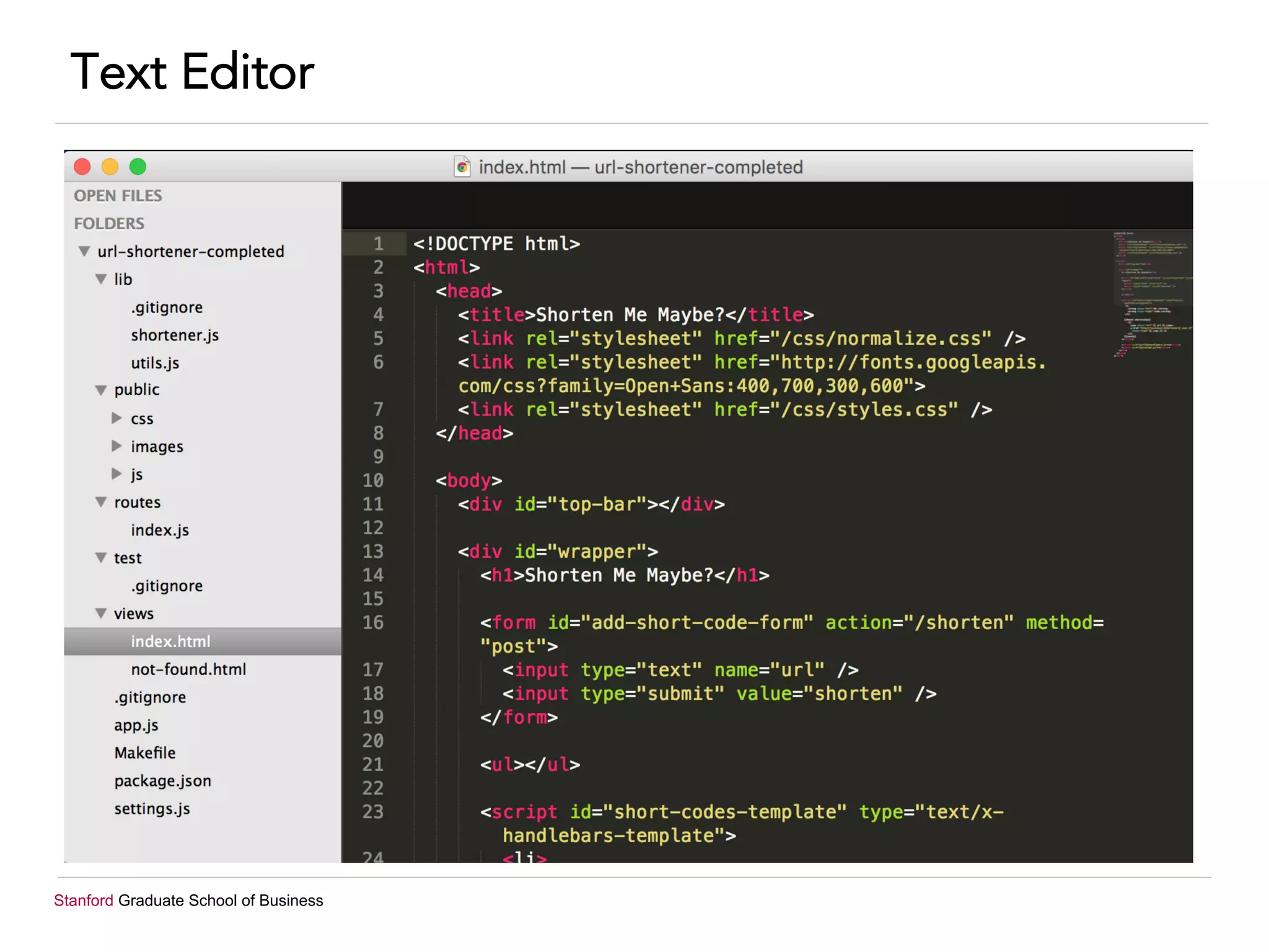 Stanford Graduate School of Business
Text Editor
 