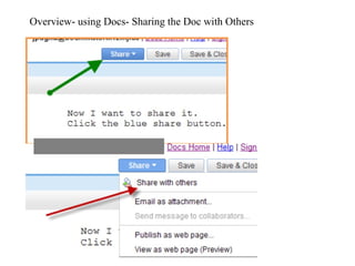 Overview- using Docs- Sharing the Doc with Others 