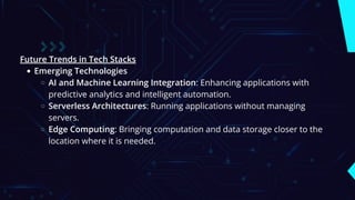 Tech Stacks The Building Blocks of Modern Applications | PDF