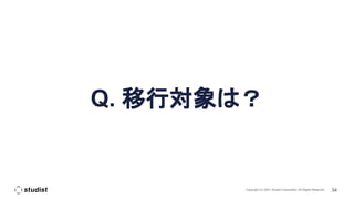 34
Copyright (C) 2021 Studist Corporation. All Rights Reserved
Q. 移行対象は？
 