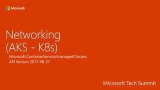 Microsoft.ContainerService/managedClusters
API Version 2017-08-31
 