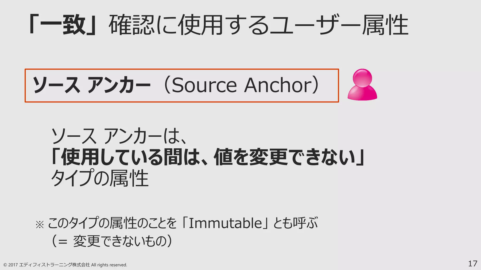 17
ソース アンカー（Source Anchor）
 