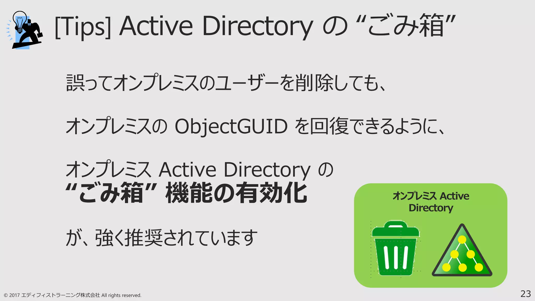 23
オンプレミス Active
Directory
 