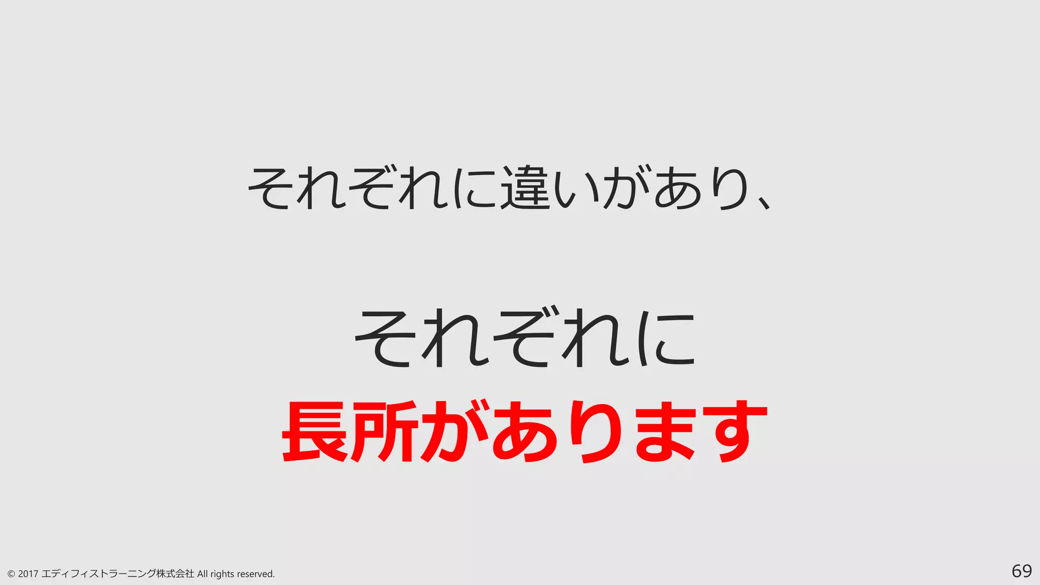 69
長所があります
 