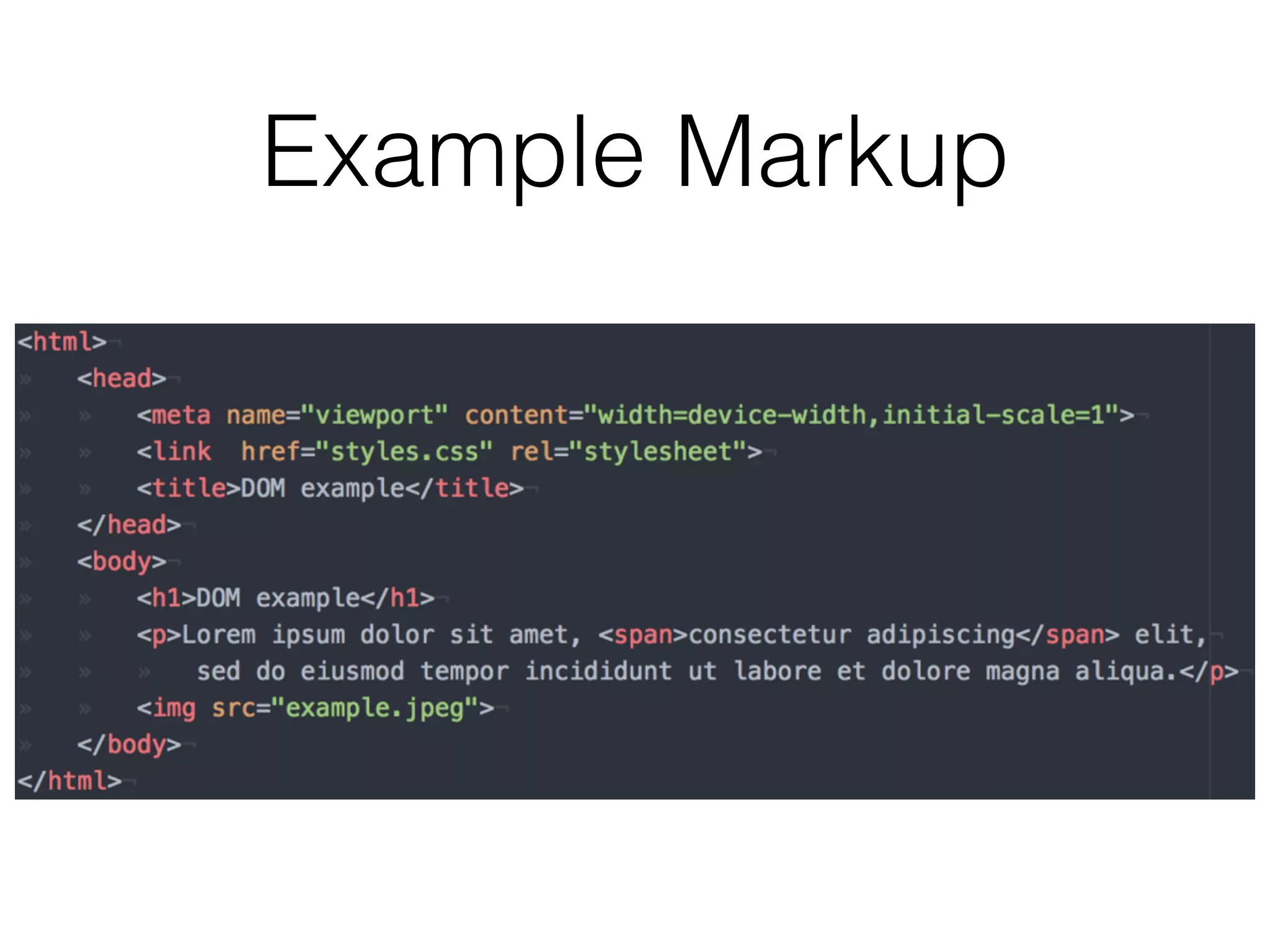 Example Markup
 