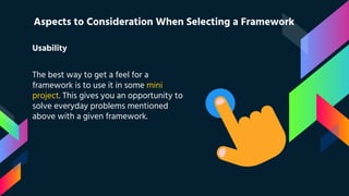 Selecting the Best Javascript Web Framework | PPT